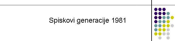 Spiskovi generacije 1981